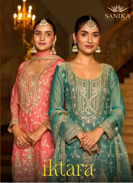 Ikatra By Sanika Fendy Silk Embroidered Readymade Suits Wholesale In India
